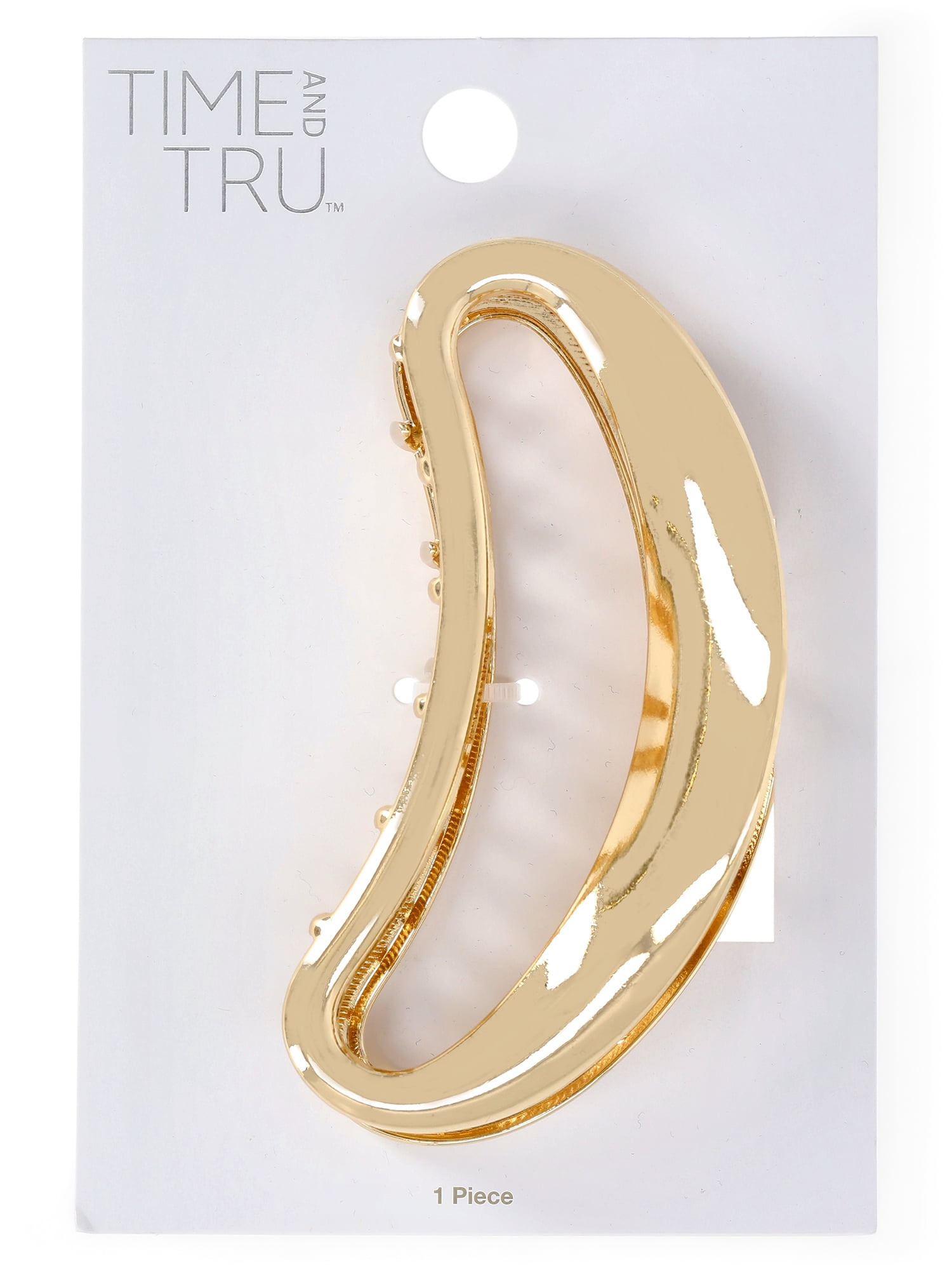 Time and Tru Women's Large Hair Claw Clip, Goldtone