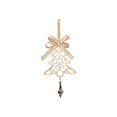 thumbnail image 5 of Toycle Hollow Metal Christmas Ornaments Golden Hanging Decor With Bow Crystal Xmas Tree Decorations For Decor C, 5 of 6