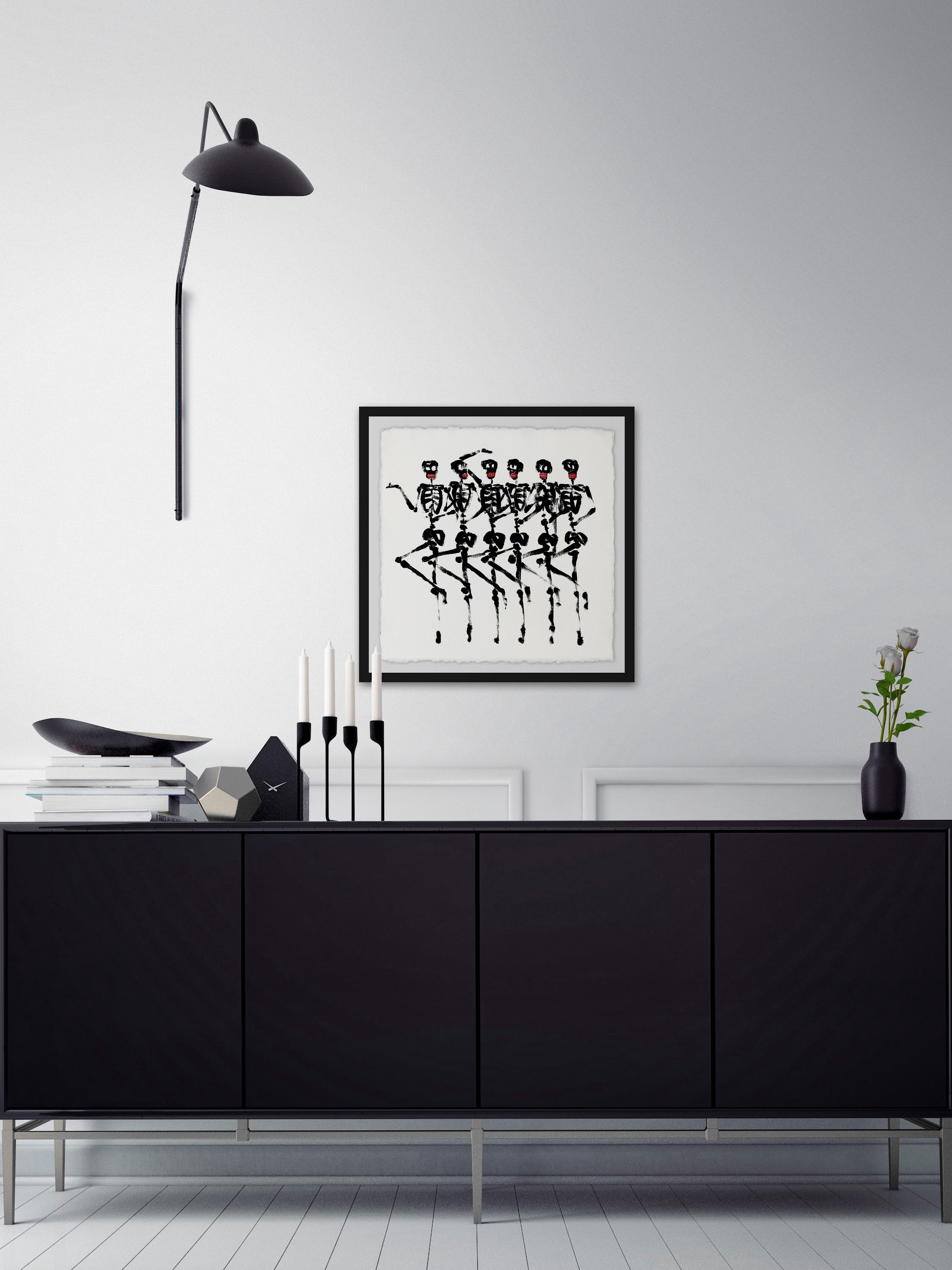 Skeleton Dance Framed Painting Print