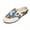 Blue, variant on Women's Bohemian Ethnic Mules Dress Slides Sandals Beach Summer Vintage Casual Closed Toe Wedge Low Heels Comfortable Walking Half Slippers Clogs for Wide Width Black Size 7