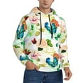thumbnail image 2 of Xecao Floral Vintage Pattern Men's Adult Pullover Hoodie,Hooded Sweatshirt-Large, 2 of 7