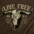 thumbnail image 4 of Light Source Mens T-Shirt Live Free Skull, 4 of 6