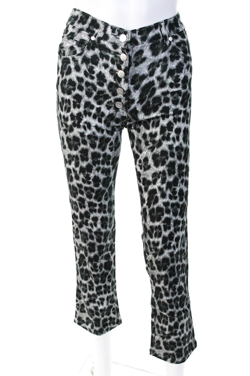 Miaou Womens Animal Print Straight Leg 