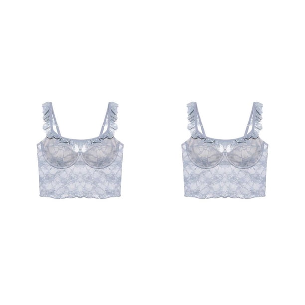 Qarigey Sujetador Sexy, lencería de encaje, ropa de dormir para mujer, hermoso regalo dulce ajustable, tira de mano de obra fina transpirable Type9 NO9