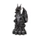 thumbnail image 4 of Escultura de estatua de dragón con esqueleto de hueso de resina, decoración posada sobre una estatua de animal. Negro, 4 of 9