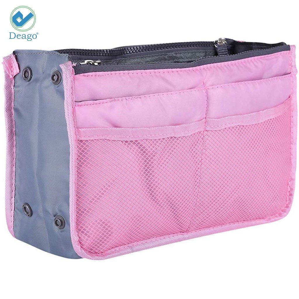 Bag and Purse Organizer with middle compartments in Blush Pink for