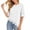B White, variant on Tee Shirts Womens Women's Leopard Crew Neck Short Sleeve T Shirt Fashion with Asymmetric and Elegant Lace Trim Design Casual Blouse Irregular Hem Black XXL
