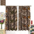 thumbnail image 4 of Forest Camouflage Curtains Forest Camo Trees Branches Oak Leaves Hunting Lodge Camp Cabin Curtain with Rod Pocket for Bedroom Living Room Drapes Window Treatments 2 Panels Set 84" W X 84" L, 4 of 6