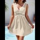 thumbnail image 4 of Vestido Reductor de Cintura, Cómodo, Informal, con Escote en V, Sin Mangas, para y Verano. Albaricoque XL, 4 of 5