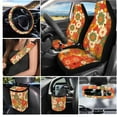 thumbnail image 2 of Jeiento Cartoon Daisy Floral ar Seat Cover with Steering Wheel Cover,Keychains,Coaster,Rearview Mirror Cover,Trash Can,Air Vent Storage Holder,Seat Belt Pads for Most Cars, SUVs, Sedans, Vans, 2 of 7