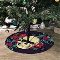 thumbnail image 2 of FMSHPON Flowers Human Skull Black Xmas Christmas Tree Skirt Stand Mat for Holiday Party Decoration Indoor Outdoor 48 inches, 2 of 3