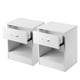 thumbnail image 3 of Un juego de 2 mesitas de noche, Mesa final de MDF con cajón de estantería, muebles de dormitorio (2 blancos) 15,8 "de largo x 11,8" de ancho x 19,7 "de alto FCH Modelo, 3 of 7