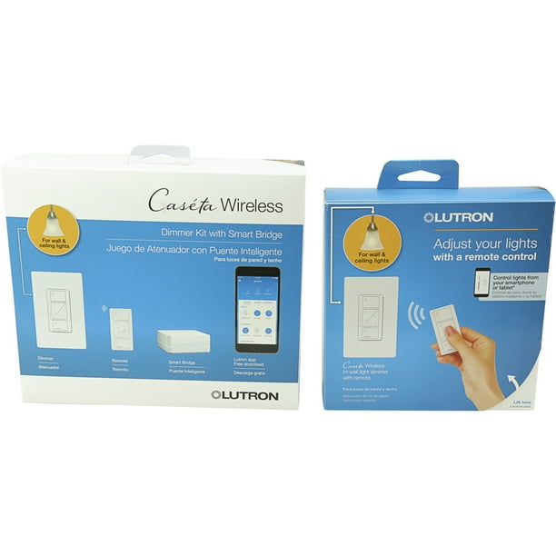 Lutron Caseta Smart Start Kit 2Ct Dimmer Switch With Smart Bridge and