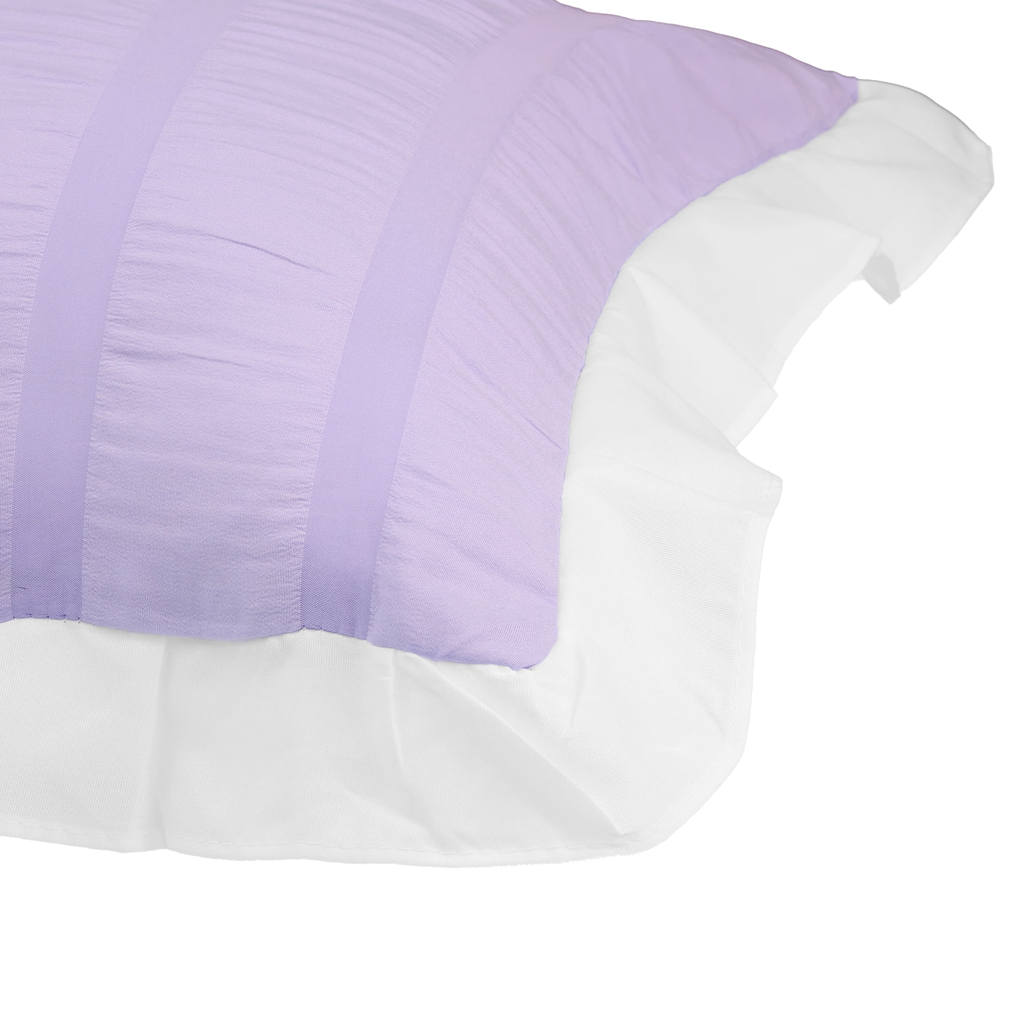Unique Bargains Polyester Ruffles Pleated Pillow Shams Set of 2 with Envelope Closure Purple Queen