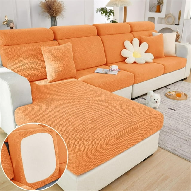 Magic Sofa Covers, Universal Soothing Home Sofa Covers, Washable Stretch Sofa Couch Cushion Covers (Orange, Back Cover M)