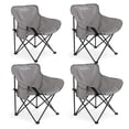 thumbnail image 1 of Silla Plegable para Camping Pesca Playa y Exteriores de Lona Impermebale Ligera Silla para Exterior Ergonomica con Estructura de Acero y Funda Transportadora Set de 4 Sillas (Gris), 1 of 5