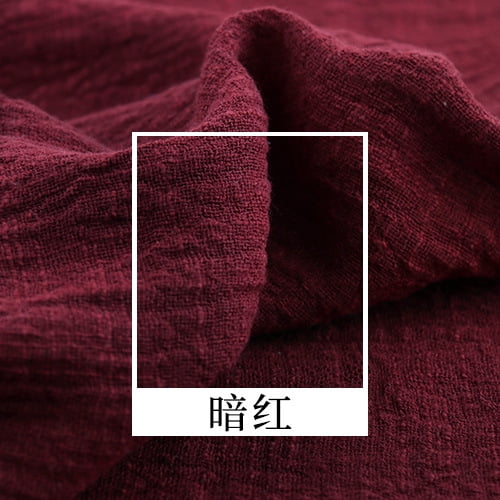 Xiao Hua Tela de Ropa de Costura de Algodón y Cáñamo Rojo Oscuro -1 Pieza, 39.37 X 51.18 Pulgadas, Materiales de Decoración para el Hogar DIY Como Manteles, Vestidos, Camisas, Servilletas, etc.