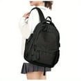 thumbnail image 5 of 1pc Fashion Versatile Solid Color Schoolbag, Women's Trendy Brand Fashion Backpack, College Students High School Students Backpack, Large Capacity Computer Backpack, Men's Bag, 5 of 5
