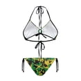 thumbnail image 2 of Chririnla Distressed Jamaica Flag Halter Neck Bikini Set Sexy Two Piece Triangle Swimsuit with Tie Side - Perfect for Beach Vacation & Pool Party, 2 of 9