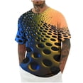 thumbnail image 1 of Mens Camisas de Manga Corta Impresión Casual Deportes Cuello Redondo Blusa, Poliéster Ligero para la Primavera Verano Al Aire Libre Uso Diario, 1 of 4