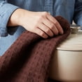 thumbnail image 6 of Unique Bargains 2Pcs 100% Cotton Waffle Weave Solid color Kitchen Towels Brown 12" x 12", 6 of 6