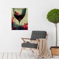thumbnail image 2 of Red Wine Glass And Pink Flowers Watercolour Large Wall Art Poster Print Thick Paper 18X24 Inch, 2 of 4