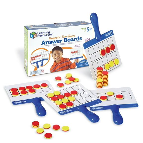 Learning Resources Magnetic 10-frame Answer Boards, Math Manipulatives, Ages 5 