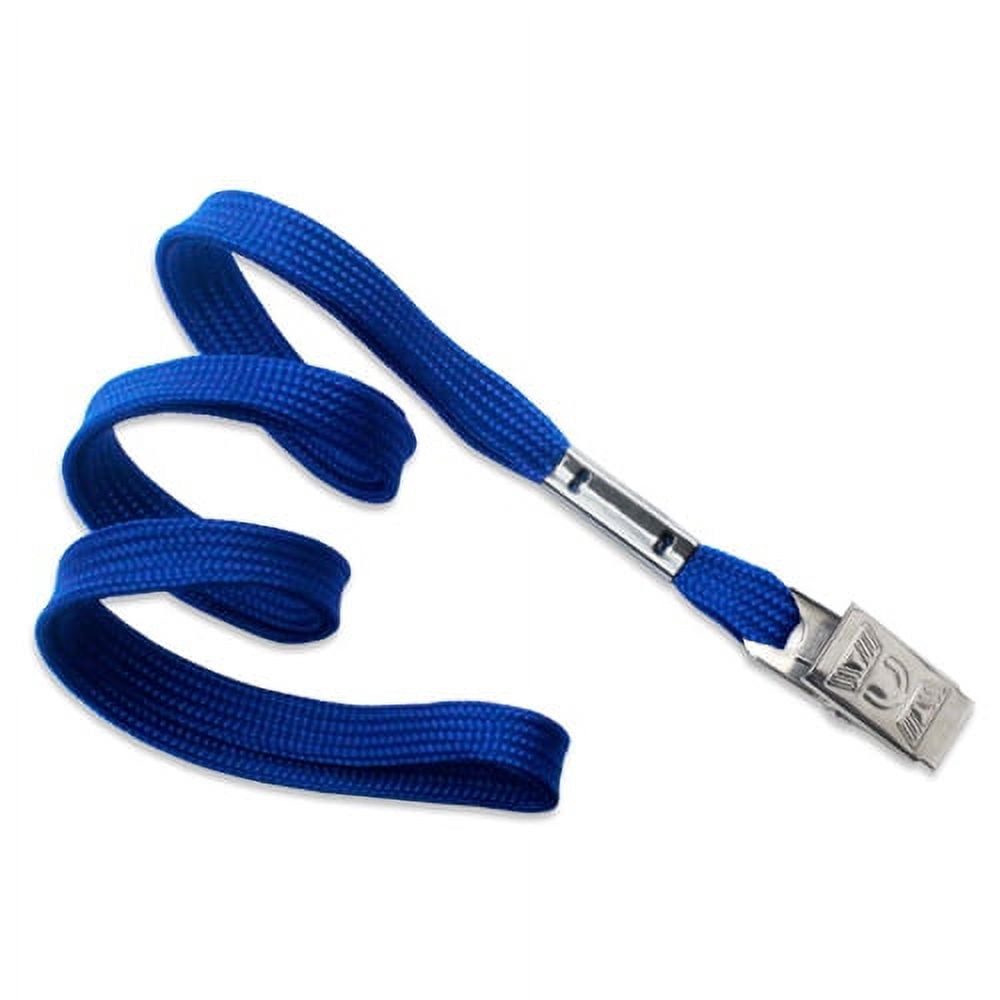 CLANF36-RD - Safety Lanyards for Name Badge and ID Card Holders - Flat Braid w/ Metal Bulldog Clip - 36in x 3/8in - Red - 100/Pk