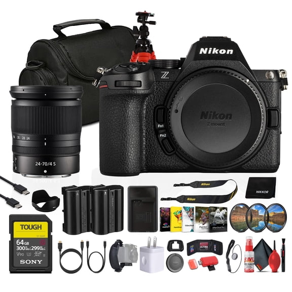 Nikon Z5 II Mirrorless Camera 24.5MP Full Frame with 24-70mm f/4 Lens Bundle 64GB Card Battery Software Bag (International Model)