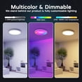 thumbnail image 6 of WiFi Smart Ceiling Light, RGB Color Changing Dimmable Lamp Fixture 3000K-6500K, 24W 2000 Lumen, with App & Voice Remote Control, for Bedroom Living Room Kitchen Party, 6 of 12