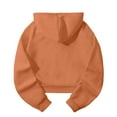 thumbnail image 5 of BODOAO Women's Casual Long Sleeve Crop Top Hoodies Womens Oversized Solid Color Sweatshirts Pullover Lapel Loose Casual Hoodie Short Sweatshirts Sweatshirt with Drawsting Basic Cropped Tops Orange 3Xl, 5 of 5