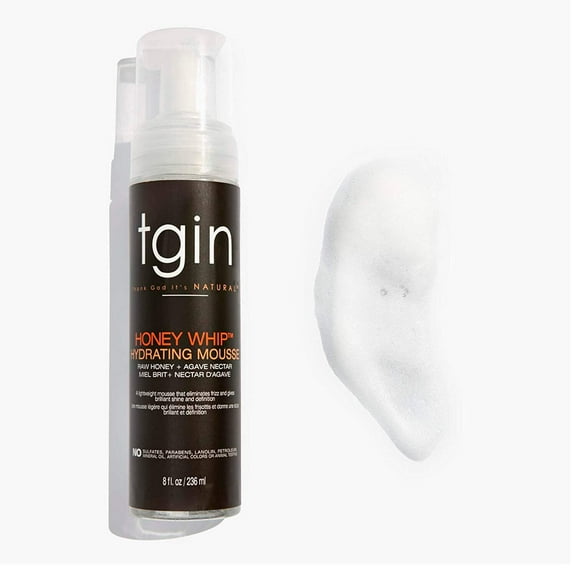 Thank God It's Natural (tgin) Honey Whip Hydrating Mousse for Natural Hair, Dry Hair, Moisturizing