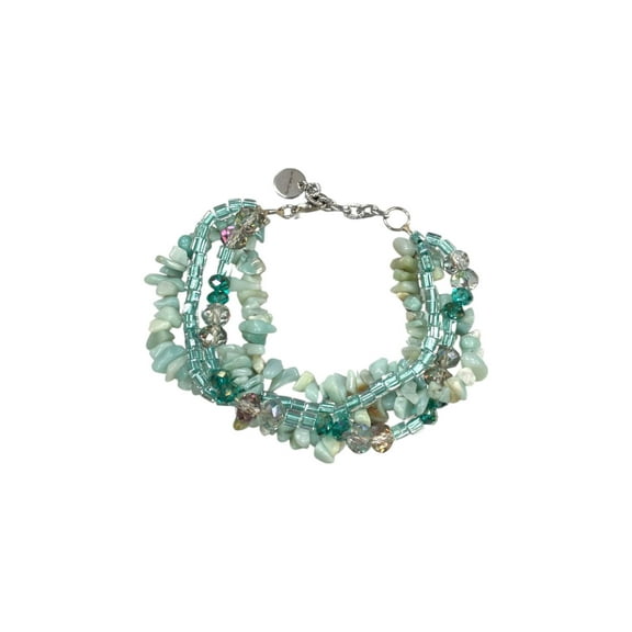 Multi-Strand Bracelet | Amazonite, Aquamarine, Sea Green | Stainless Steel