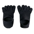 thumbnail image 1 of Calcetines de cinco dedos antideslizantes transpirables finos accesorios de ropa de algodón tobillo punta Negro, 1 of 9