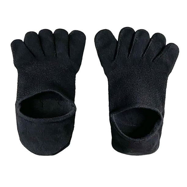 Calcetines de cinco s finos de algodón, antideslizantes, accesorios de ropa, suaves y transpirables, finos Negro