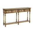 thumbnail image 1 of Console en Bois à Deux Tiroirs en Brun Vieilli, 1 of 7