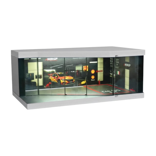Bunblic 1/64 Model Car Display Case Simulated Scene Decoration Collectible DIY Realistic Miniature Scenario Model Toy Car Storage Box Style B
