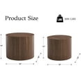thumbnail image 2 of EALSON Nesting Coffee Tables Set of 2 Farmhouse Small Round End Tables Modern Wood Circle Side Table Drum Table for Living Room Small Spaces Bedroom Balcony, No Assembly, Walnut, 2 of 14