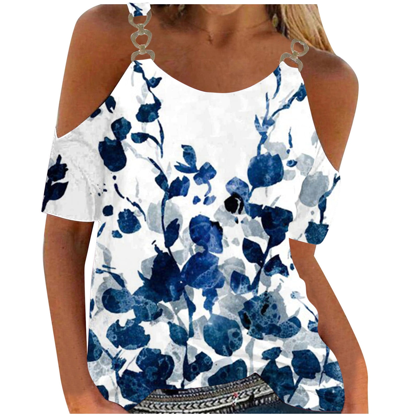 Atinetok Cute Tops For Women Summer Fashion Floral Going Out Sexy Cold