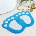 thumbnail image 2 of Bathroom Rugs And Mats Sets Luxury Footprints Shower Shaggy Floors Extra Thick Blue 18.9x26.4in, 2 of 16