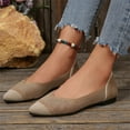 thumbnail image 6 of XIMIN Womens Pointed Toe Flats Knit Dress Shoes Comfort Fashion Cutouts Shoes Slip On Shoes for Woman Classic Softable Shoes Flat Low Wedge (7.5, Off-White), 6 of 8