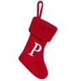 thumbnail image 3 of Xuniizn Personalized Christmas Stockings with Initials - Custom Embroidered Stocking Set, Luxury Velvet Xmas Stockings for Family, Holiday Christmas Decorations, Red, New Model P, 3 of 5