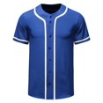 thumbnail image 3 of Laqbezok Men's Classic Baseball Jersey Shirt, Short Sleeve Button Down Sporty Top, Casual Hip Hop Streetwear Tee with Contrast Piping, 3 of 10
