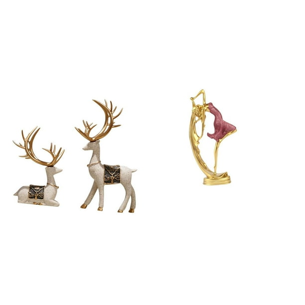 Estatua de ciervo alce,Figuras de alce y ciervo,decoración del hogar,estatuas de resina,Estatua de escultura decorativa de figura de reno para el hogar,Estatua de la niña bailarina,Estatua de