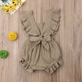 thumbnail image 4 of ITFABS Baby Girl Sleeveless Romper Ruffle Solid Color Square Beck Bow Jumpsuit, 4 of 5
