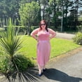 thumbnail image 4 of CASSIE LIZ Plus Size Skirts 5X For Women Solid Pink Drawstring Stretchy Skirts Plicated Detail Pleated Casual Spring Skirts 5XL 26W 28W, 4 of 4