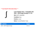 thumbnail image 2 of Lower Radiator Hose - Compatible with 2004 - 2009 Dodge Durango 3.7L V6 2005 2006 2007 2008, 2 of 2