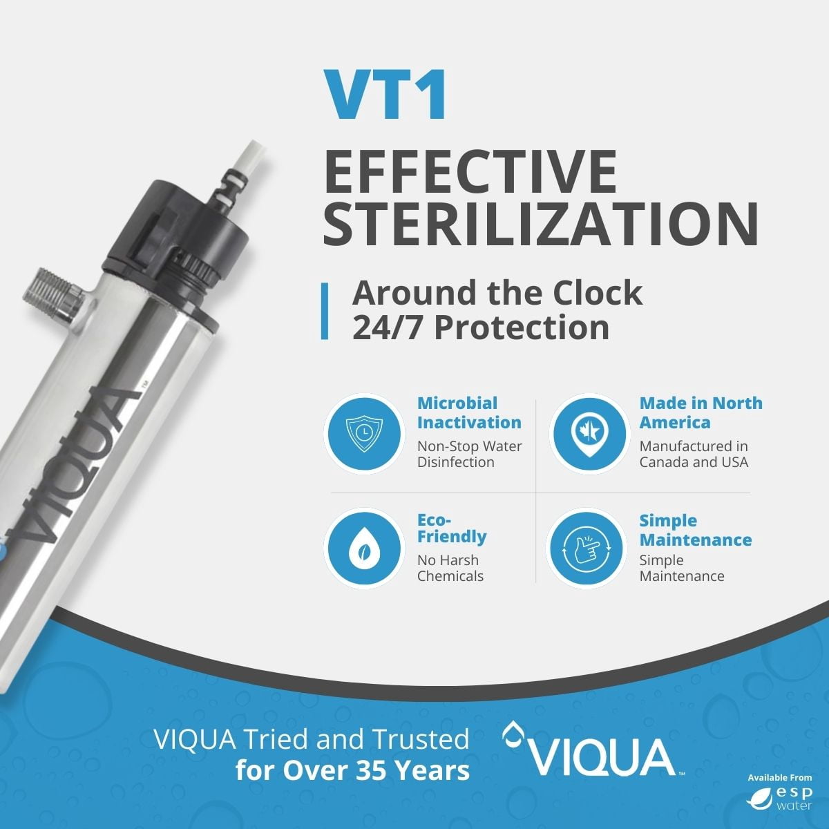 VIQUA VT1 UV Home Water Treatment Under Sink 1 GPM Drinking Water System