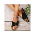 thumbnail image 3 of Stylish Comfortable Women's Slip-On Sandals with Adjustable Strap and Platform Sole, 3 of 11