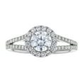 thumbnail image 3 of 14K White Gold 1-1/3 cttw. Certified Diamonds Round-cut Halo Engagement Ring by Hollywood Hills Jewelers, 3 of 6